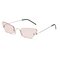 Unisex Vogue Vintage Frameless Metal Marine Sunglasses Outdoor Travel Beach Sunglasses - Pink