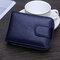 Men And Women RFID Genuine Leather Wallet 10 Card Slot Multifunction Purse - Blue
