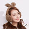 Women Girls Winter Warm Ultra Soft Faux Fur Plush Earmuffs Ear Warmer Foldable Washable Adjustable  - Khaki