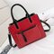 Women PU Leather Tote Handbag Retro Solid Leisure Crossbody Bag - Red
