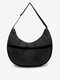 Retro Coduroy Patchwork Large Capacity Tote Handbag Crossbody Bag - Black