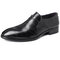 Men Leather Splicing Non-slip Soft Sole Slip On Business Formal Shoes - Black