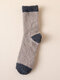 5 Pairs Men Blended Coral Fleece Thickened Color-match Simple Breathable Warmth Socks - Gray