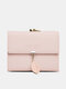 Women Artificial Leather Elegant Multi-compartment Wallet Large Capacity Durable Bi-fold Purse - Pink