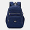 Men Women Nylon Water-Resistant Large Capacity Backpack Travel Bag - Dark Blue
