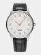 4 Colors Men's Stainless Steel Fashion Faux Leather Strap 30M Waterproof Quartz Watch - #01