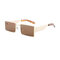 Óculos de sol unissex moda simples ao ar livre anti-uv personalidade quadrado portátil - Café