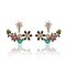 Sweet Hanging Flower Earrings Diamond Ear Stub For Women Fresh Pastoral Earrings - Color