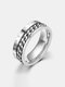 1 Pcs Fashion Retro Style Turnable Geometric Pattern Rotatable Stainless Steel Men's Ring - #2