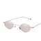 High-definition Visual UV 400 Protection Easy to Clean Small Round Frame Metal Sunglasses - Silver