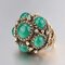 Fashion Finger Ring Spherical Crystal Irregular Geometric Gold Plated Rings Ethnic Jewelry for Women - Green