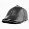 Cowhide Men's Caps Day Leather Old Hat Middle-aged Hat Men's Season Cotton Cap Thickening - Black top layer cowhide
