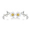 Fashion Charm Rhinestones Earrings Pearl Branch Shell Flower Cute Earrings for Girls Women - Silver