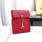 Women Tassel Mini Phone Bags Deer Solid Cute Crossbody Bags - Red