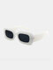Unisex Resin Full Square Frame Wide-rim Anti-UV Fashion Sunglasses - White