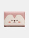 Women Cute Cat Pattern Prints Money Clip Multi-card Slots Purse Wallet - Pink