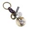 Retro Twelve constellation Woven Keychain Soft Leather Cord Keychain For Men - Aquarius