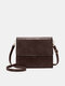 Vintage Stone Pattern Multi-Carry Crossbody Bag Faux Leather Decompression Strap Shoulder Bag - Brown