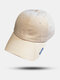 यूनिसेक्स कपास ठोस रंग पत्र पैटर्न कढ़ाई सनस्क्रीन फैशन बेसबॉल कैप - सफेद