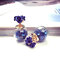 Sweet Elegant Earrings Glass Wishing Ball Star Rose Flower Earrings for Women Gift - Blue