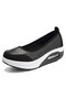 Women Shake Shoes Soft Comfy Air Cushion Chunky Sneakers - Black