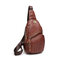 Genuine Leather Anti-theft Chest Bag Casual Vintage Single-shoulder Crossbody Bag For Men Women - Brown