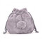Cute Plush String Bucket Bag Shoulder Bag For Women - Grey