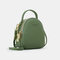 Women Multi-carry Earphone Hole Multi-Layers Crossbody Bag Handbag Backpack - Green