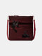 Women PU Leather Cat Striped 6.5 Inch Phone Bag Crossbody Bag - Red