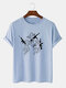 Mens 100% Cotton Angel Graphics Crew Neck Short Sleeve T-Shirt - Blue