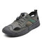Men Outdoor Anti-collision Rubber Toe Hollow Hand Stitching Sandals - Gray