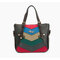 Laides Elegant Color Block Patchwork PU Leather Handbags Totes Shoulder Bags Crossbody Bags - Black