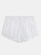 Men Thin Transparent Boxer Shorts Loose Breathable Lightweight Casual Home Arrow Pant With Pockets - White