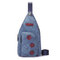 Brenice sac poitrine vintage en cuir PU à fleur décorative pour femme - Bleu