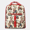 Women Bear Pattern Handbag Large Capacity School Bag Backpack - White