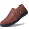 Men's Old Peking Style Soft Sole Slip On Casual Driving Shoes - Camel