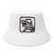 Men's Women's Cotton Fisherman Hat Animal Print With Shark Flat Top Hat Outdoor Sun Hat - White