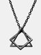 Vintage Square Geometric Squid Game Triangle-shape Titanium Steel Necklaces - #02