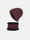 Men Acrylic Knitted Plus Velvet Solid Twist Pattern Jacquard Casual Outdoor Windproof Warmth Beanie Hat Scarf Set - Wine Red