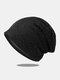 Women Cotton Leopard Jacquard Hot Drilling Breathable Casual Beanie Hat - Black