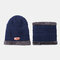 Men Wool Plus Velvet Thick Winter Keep Warm Neck Protection Windproof Knitted Hat - Blue