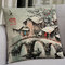 النمط الصيني الطاووس المشهد الكتان رمي غطاء وسادة أريكة المنزل مكتب غطاء الوسادة الخلفية - #9