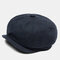 Unisex British Retro Beret Flat Caps Painter Hat Octagonal Cap Newsboy Hat - Navy