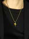 Trendy Simple Geometric-shaped Pendant Titanium Steel Stainless Steel Necklace - Gold