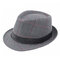 Mens Vintage British Style Gentleman Panama Fedora Hat Outdoor Sunshade Jazz Caps - Grey