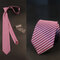 Men Business Suit Jacquard Striped Tie Wedding Party Formal Ties - Pink