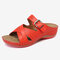 Women Summer Classical Soft Non Slip Backless Slip On Daily Sandals - Red