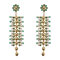 JASSY® Bohemian White Opal Pacific Opal Rhinestones Tassels Earrings Gift for Women - Green