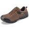 Men Waterproof Lace Up Toe Protecting Anti Skip Mesh Hiking Outdoor Shoes - Brown
