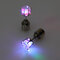 1 Pair LED Christmas Ear Studs Stainless Steel Zircon Unisex Stud Earrings for Women - Rainbow